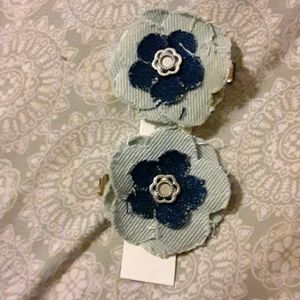 Cute Denim Flower Hair Clips
